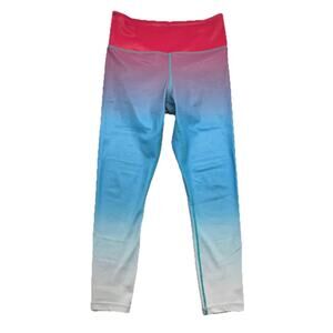 Zyia Active Leggings Womens 6 8 Firecracker Ombre Shimmer Light N Tight 7/8